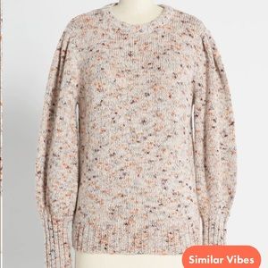 Speckled and Puffed Pullover Sweater by ModCloth